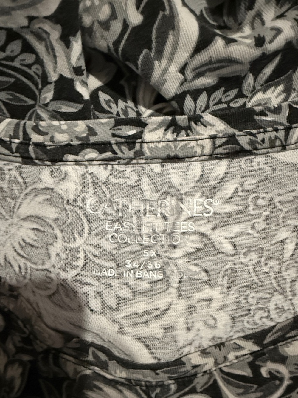 Floral Black and Gray Women's Top - Picture 3 of 3